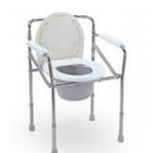 Commode chair with height adjustable